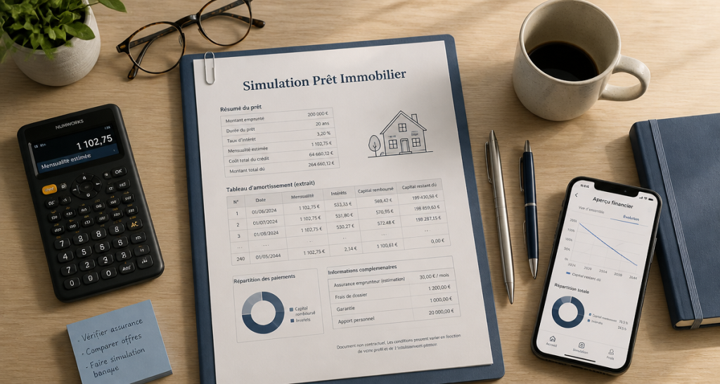 simulation pret immobilier la poste dossier calculatrice