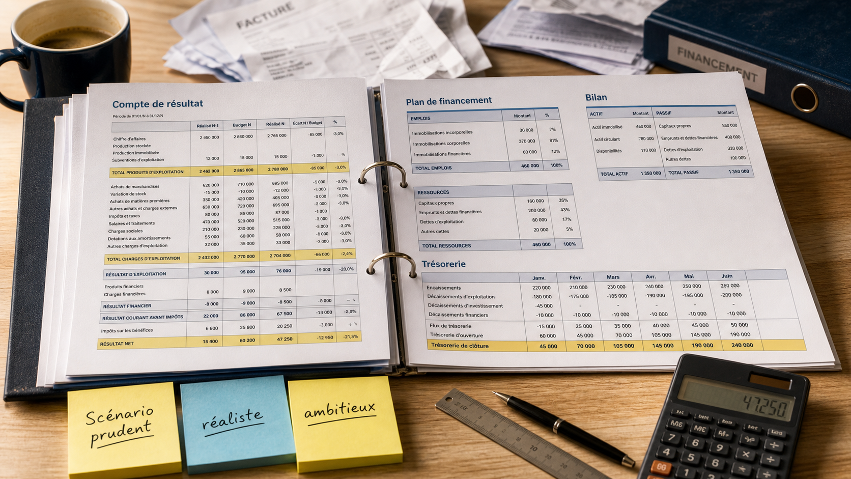 Prévisionnel gratuit Excel 3 ans : compte de résultat, trésorerie et bilan