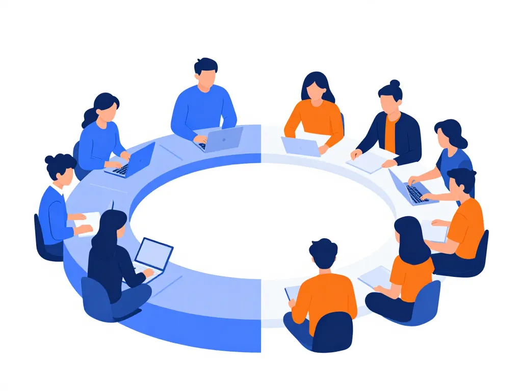 Diagramme illustrant la différence collaboration et coopération