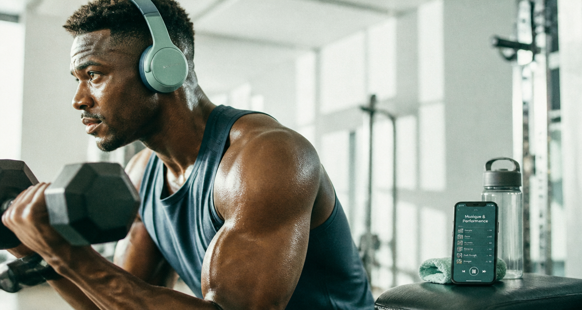 musique pour entraînement athlète casque smartphone