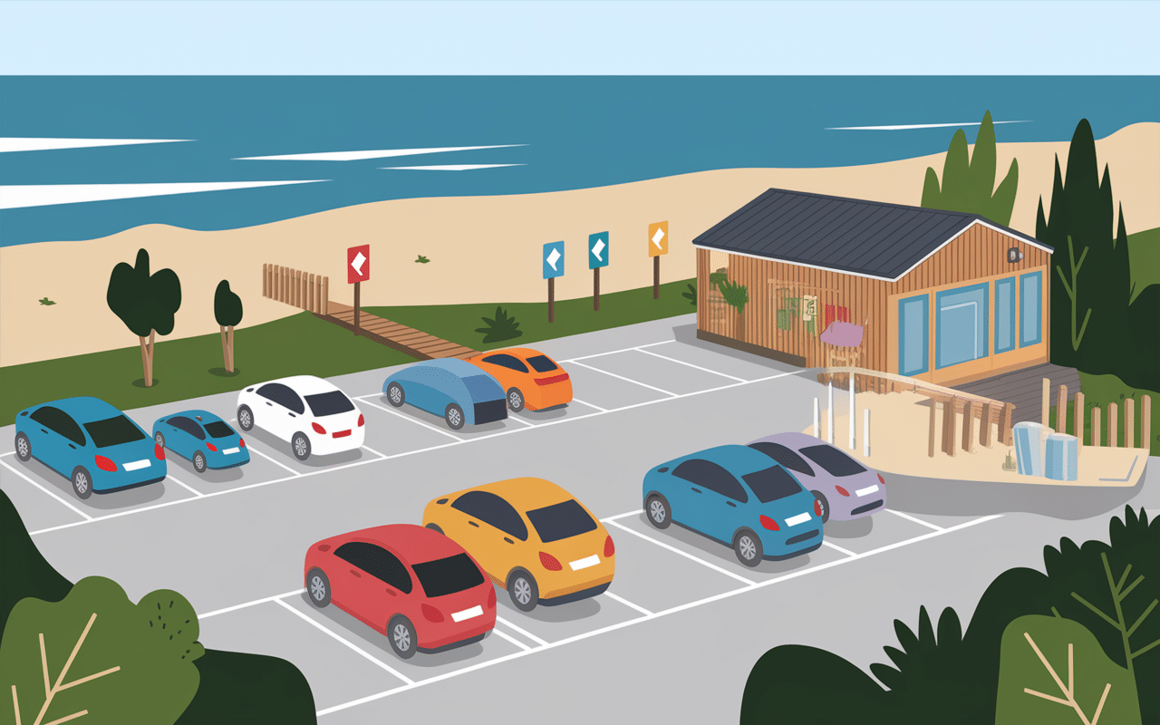 parking et services plage du santana saint-palais-sur-mer