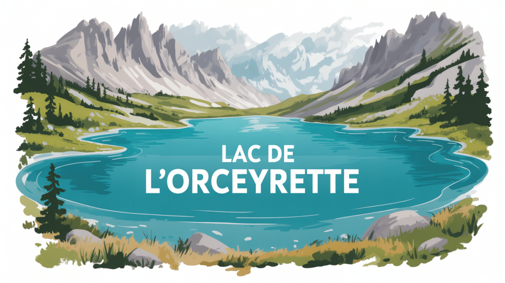 illustration lac de l'orceyrette aquarelle