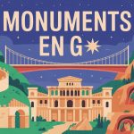 Illustration d'une mosaïque de monuments en g célèbres