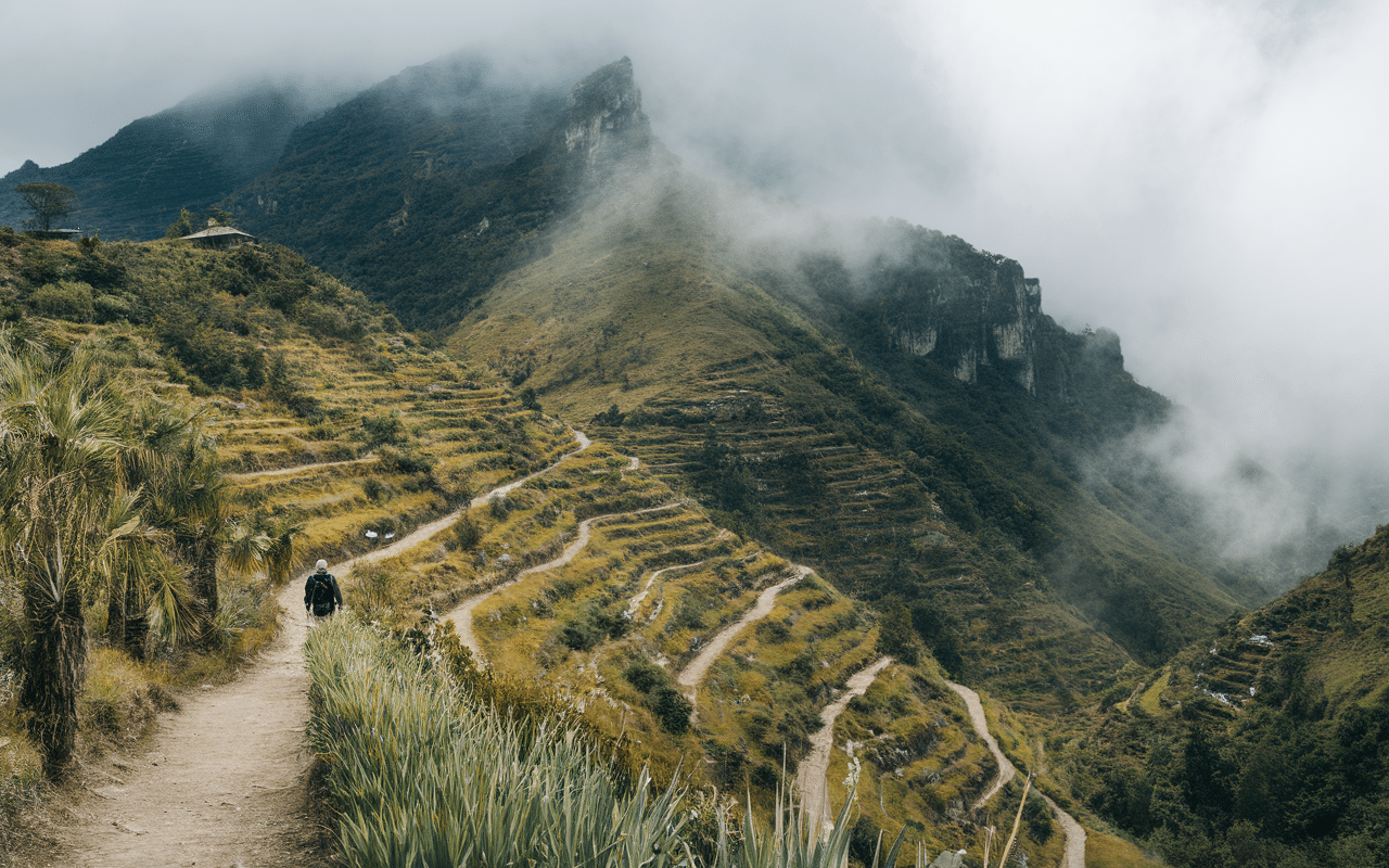 Sentier randonnée Munduk rizières