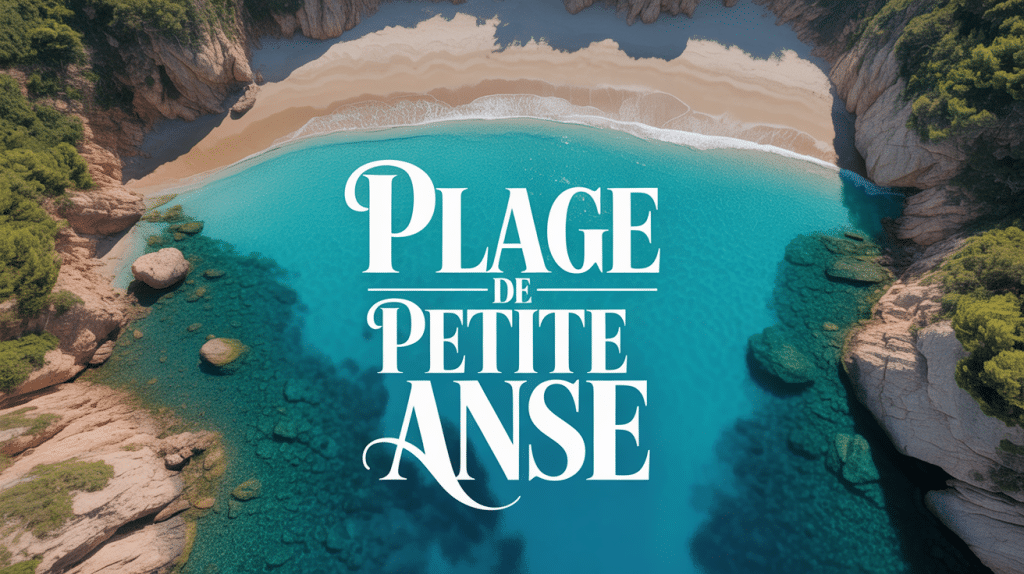 Vue aerienne plage de Petite Anse crique sable dore turquoise