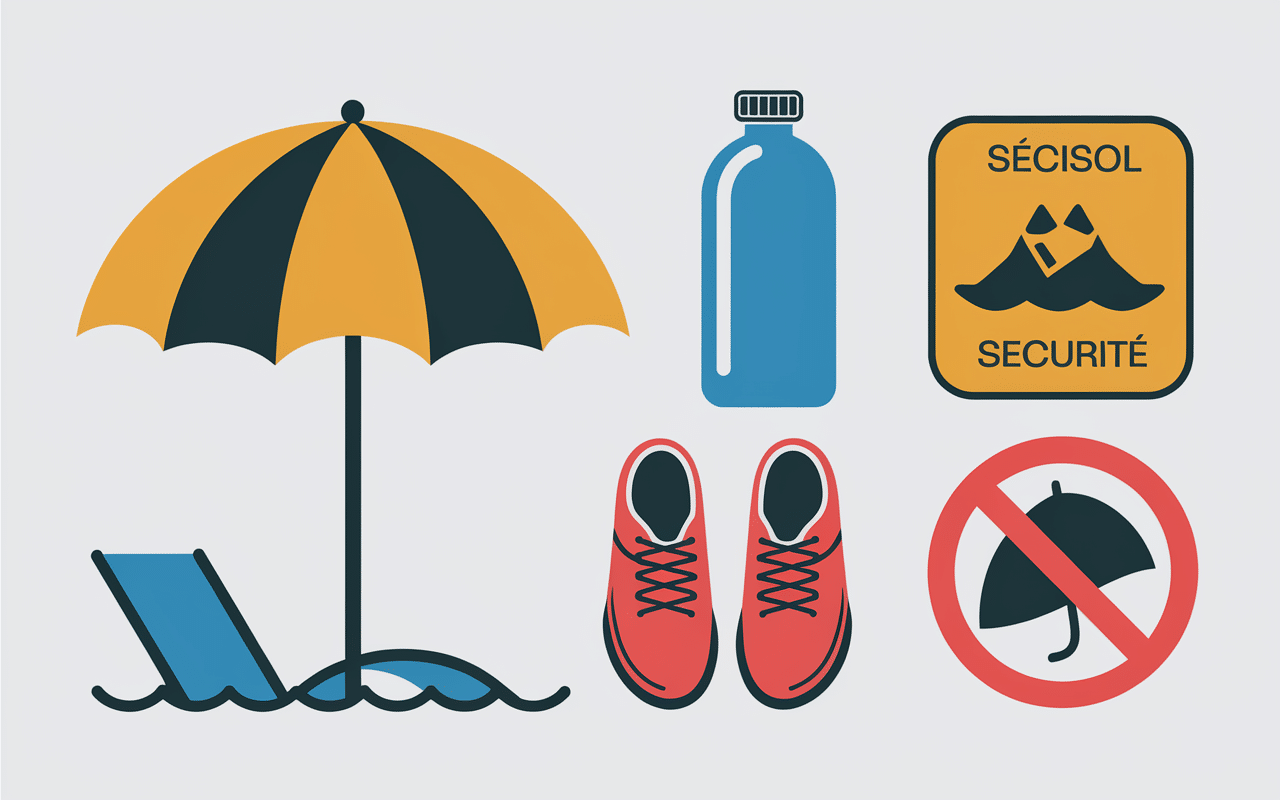 Pictogrammes sécurité plage naturiste du saint-selon