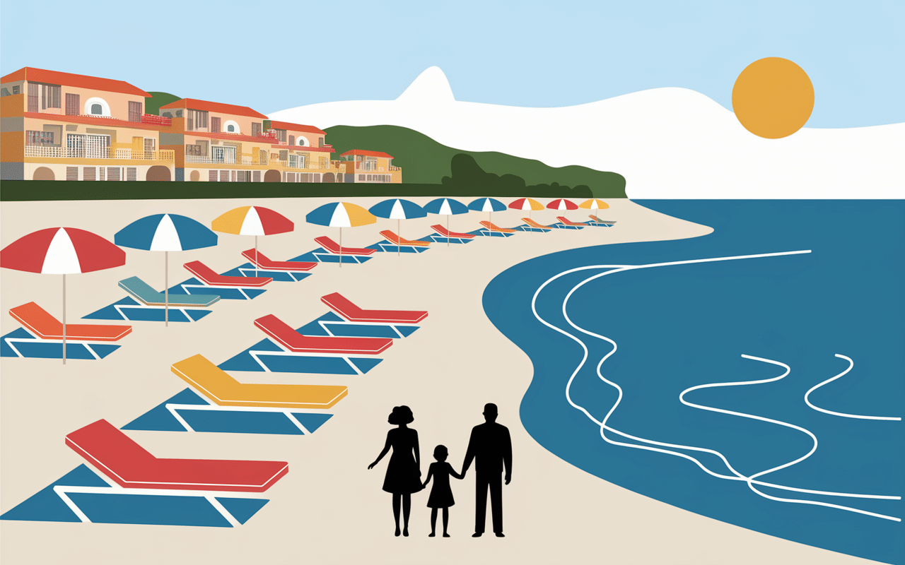 rimini plage littoral familles parasols