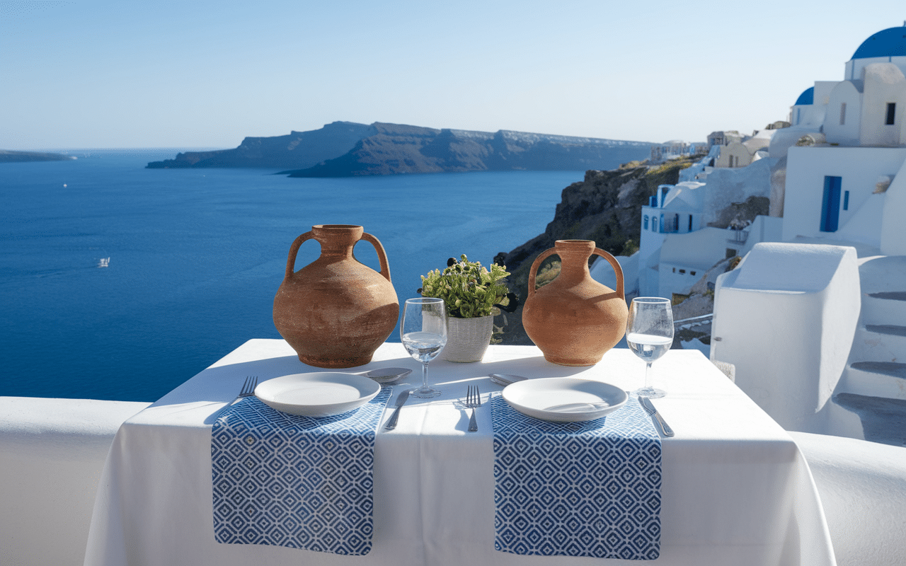 gastronomie tradition santorini pyrgos village