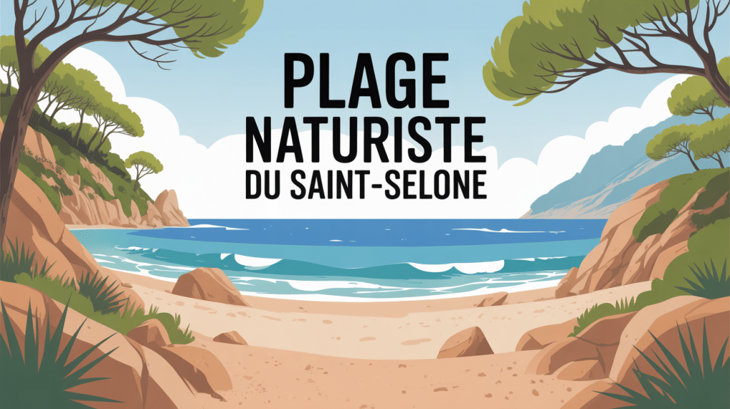 Vue panoramique plage naturiste du saint-selon avec pinède