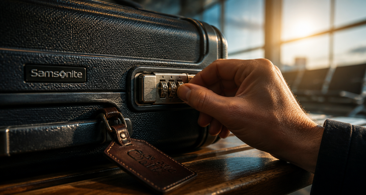 code oublié valise samsonite gros plan serrure