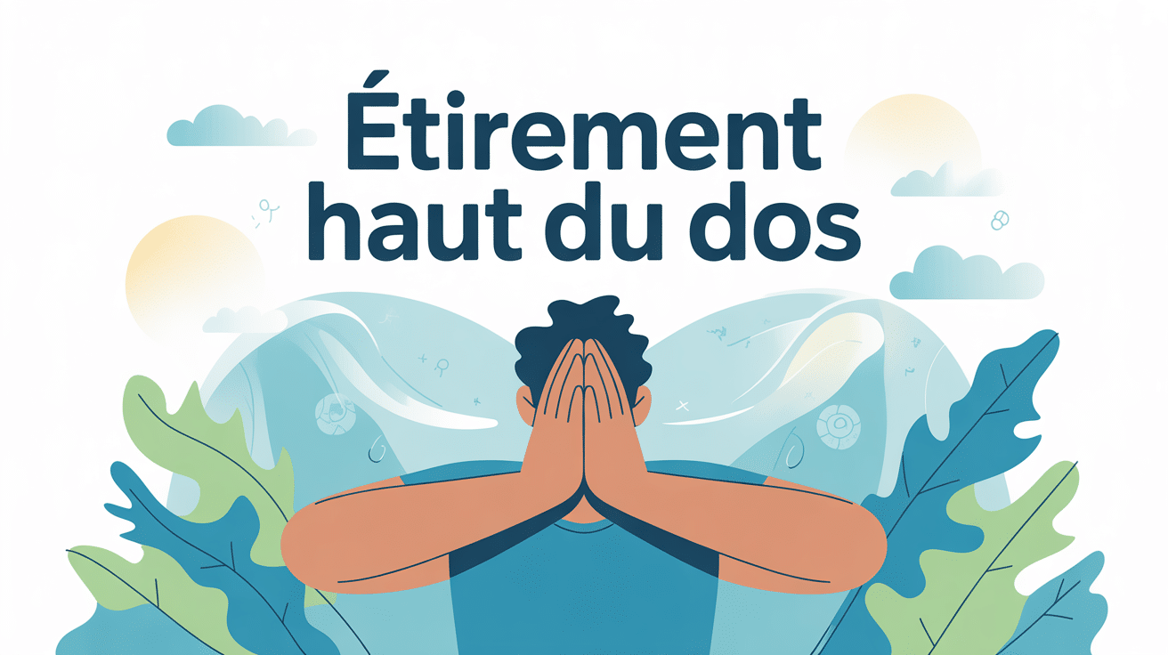 comment étirer le haut du dos illustration vecteur apaisant