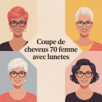 coupe de cheveux femme 70 ans avec lunettes différentes coiffures