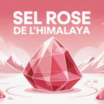 illustration sel rose de l himalaya danger montagne gros cristal