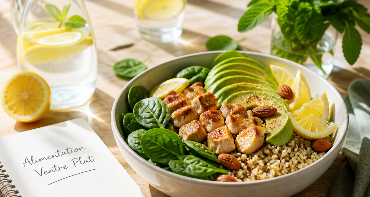 Bol quinoa poulet avocat aliment pour perdre le ventre