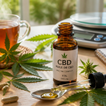 cbd pour maigrir sur table avec huile et fruits
