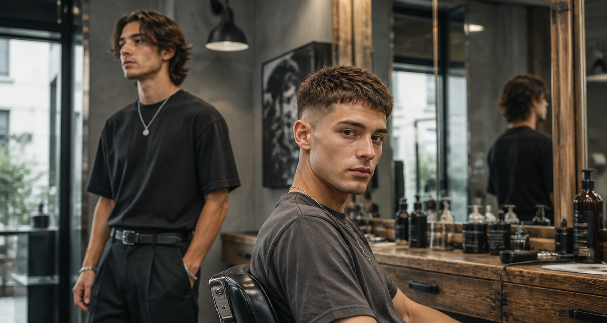 coupe homme tendance French Crop et Flow Haircut en salon