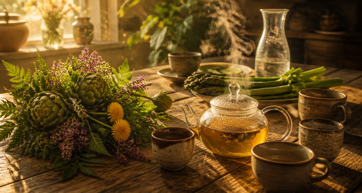Le plus puissant diuretique naturel en plantes sur table
