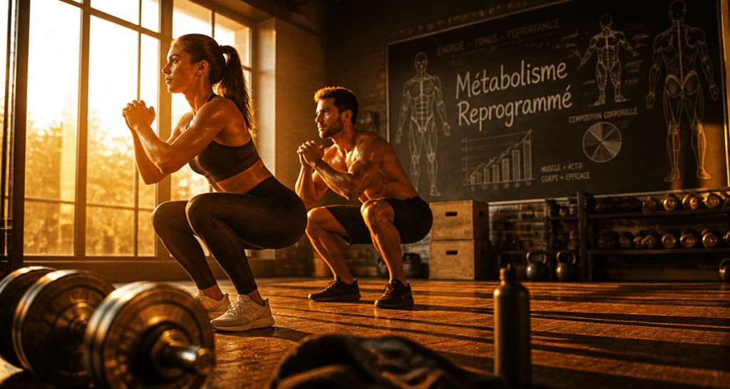 Métabolisme et musculation homme femme squats