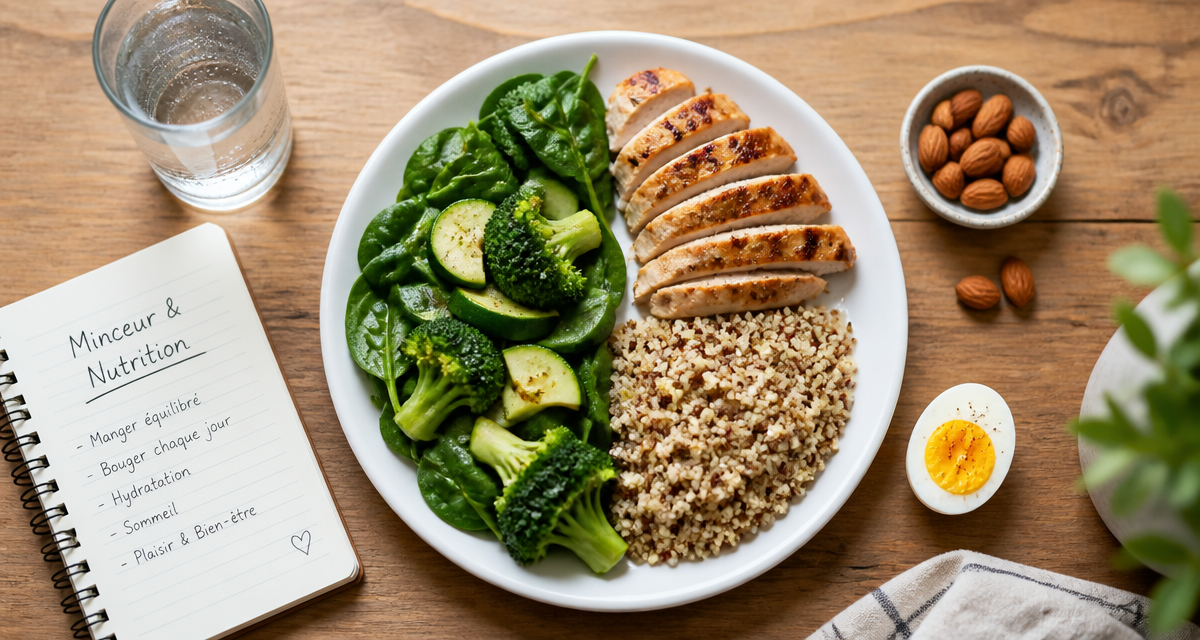 plan alimentaire pour perte de poids assiette légumes poulet quinoa