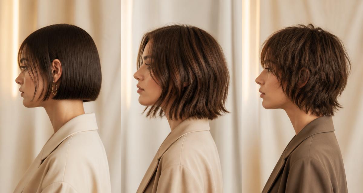 Tendance coupe carré femme profil studio