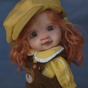 custom ob11 doll redhead green eyes freckles yellow