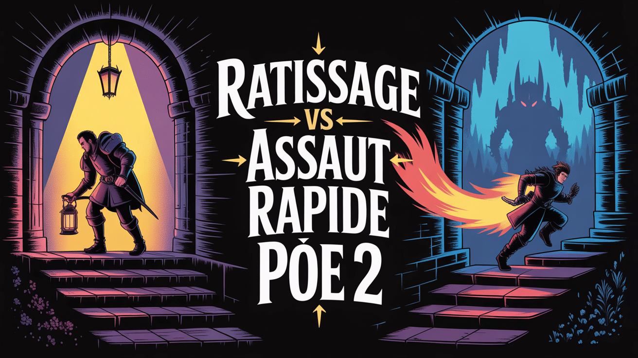 poe 2 ratissage ou assaut rapide deux chemins divergent donjon