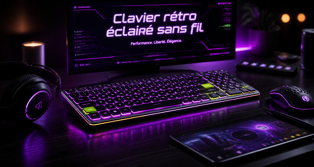 clavier rétro éclairé sans fil high-tech
