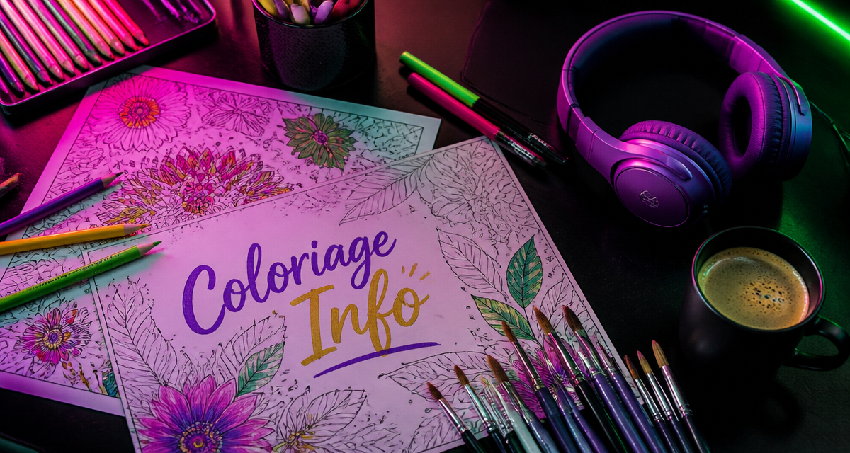 coloriage info feuilles crayons feutres