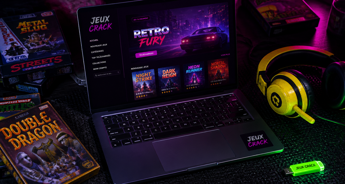 jeux crack ordinateur portable ambiance néon