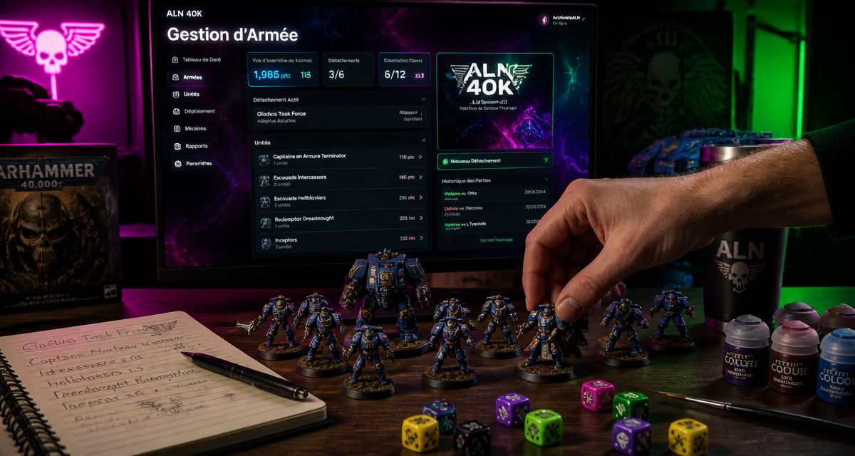 aln 40k interface et figurines warhammer