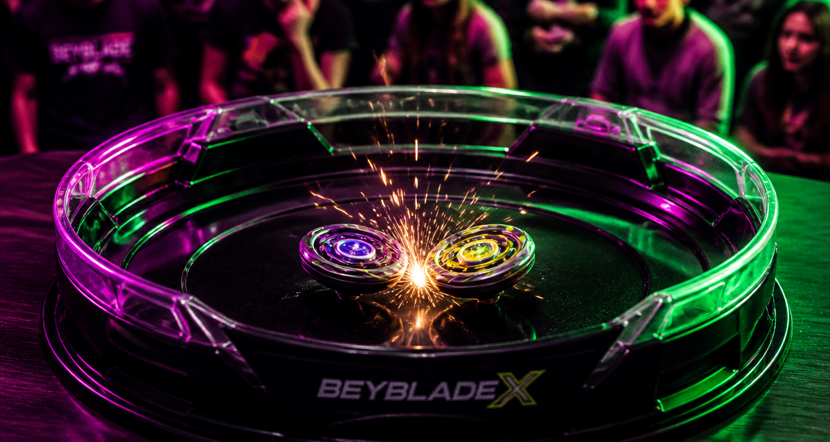 beyblade and toupies x dash s'affrontent