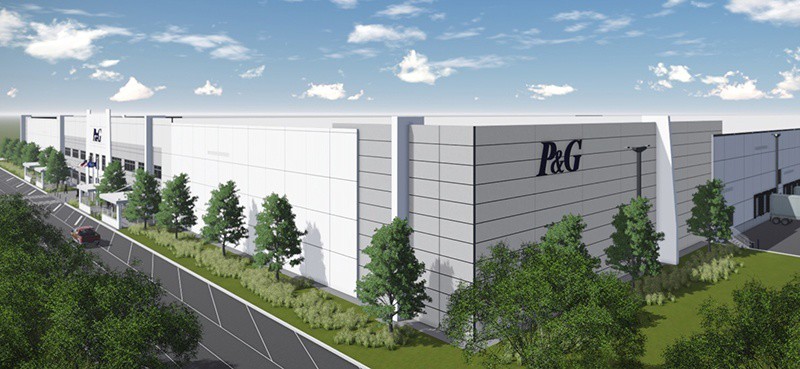 P&G modern industrial building exterior view