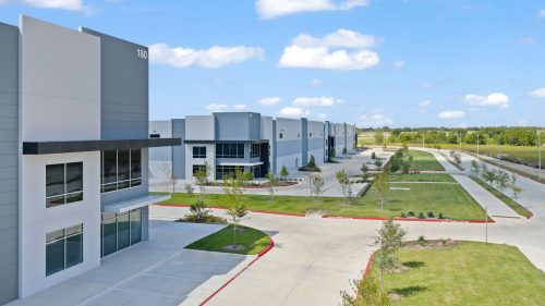 Modern industrial warehouse buildings in business park