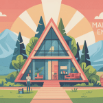 illustration construction maison en a style moderne nature