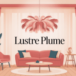 lustre plume central dans une pièce moderne