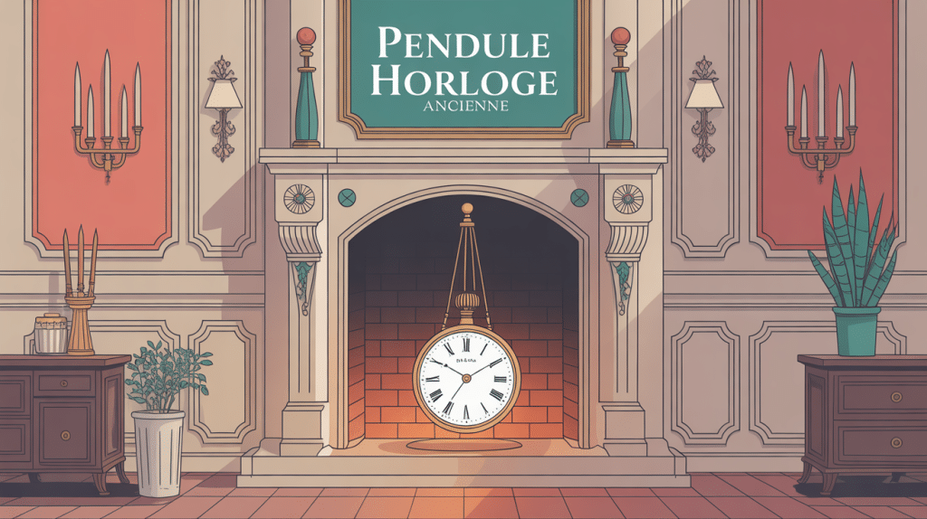 Illustration raffinée pendule horloge ancienne styles historiques
