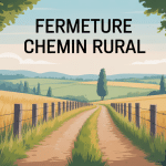 peut-on fermer un chemin rural vue aérienne barrière campagne