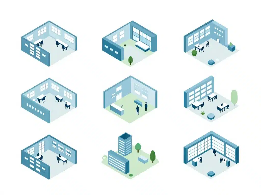 Différents espaces bureaux Plan de Campagne concept