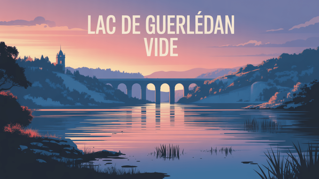 lac de guerledan vide vestiges et barrage illustration