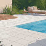 moquette de pierre avantage et inconvénient sur terrasse moderne et piscine