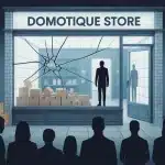 avis domotique store, vitrine cassée et clients déçus
