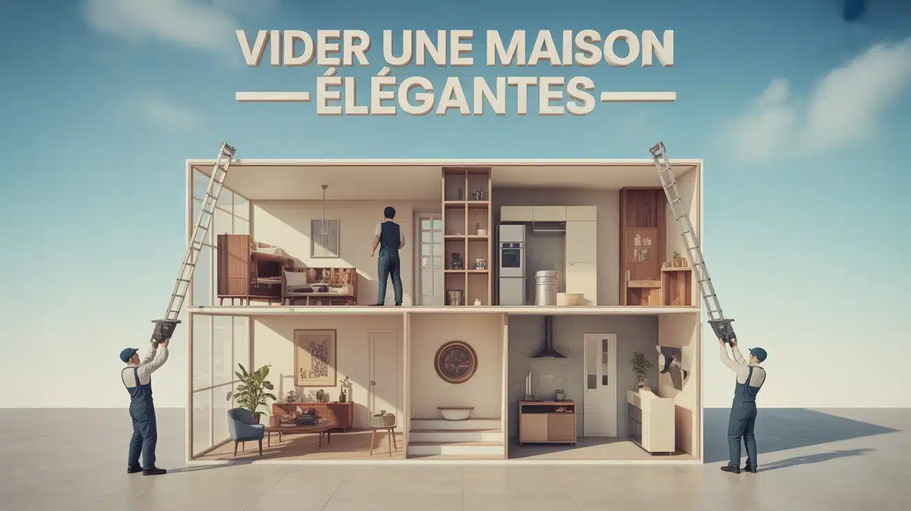 vider une maison gratuitement, techniciens triant meubles