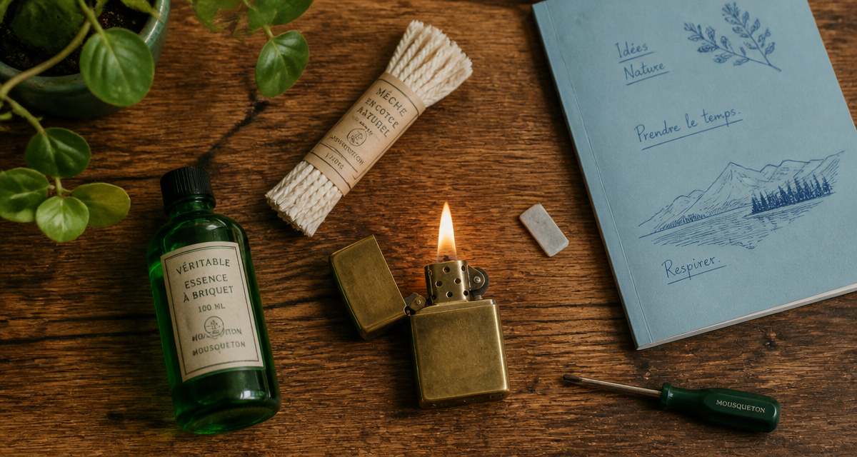 briquet a essence flamme accessoires bois