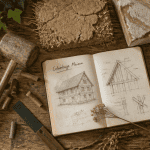 colombage maison outils briques torchis