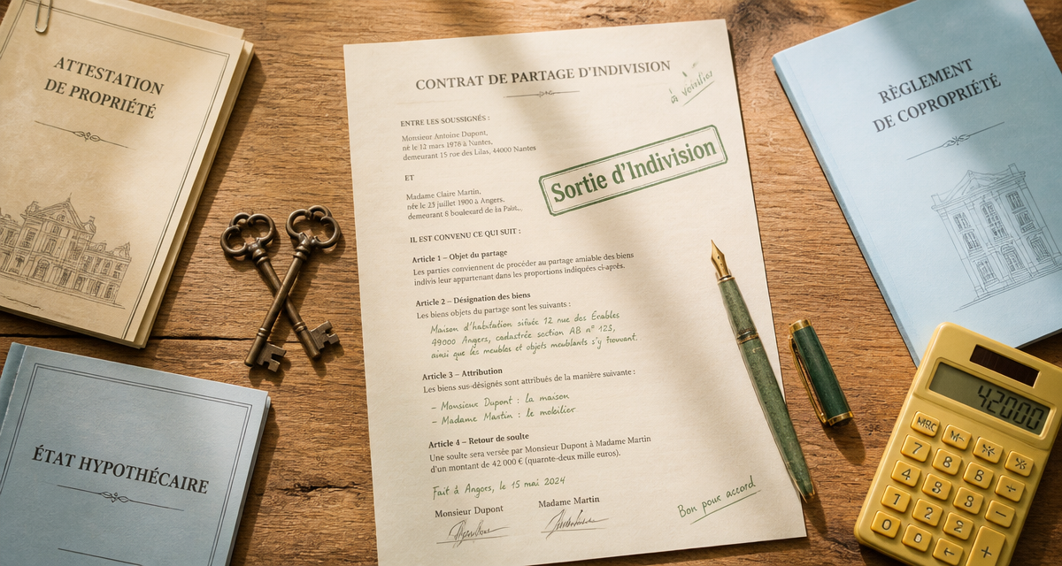 contrat indivision et divorce clés documents