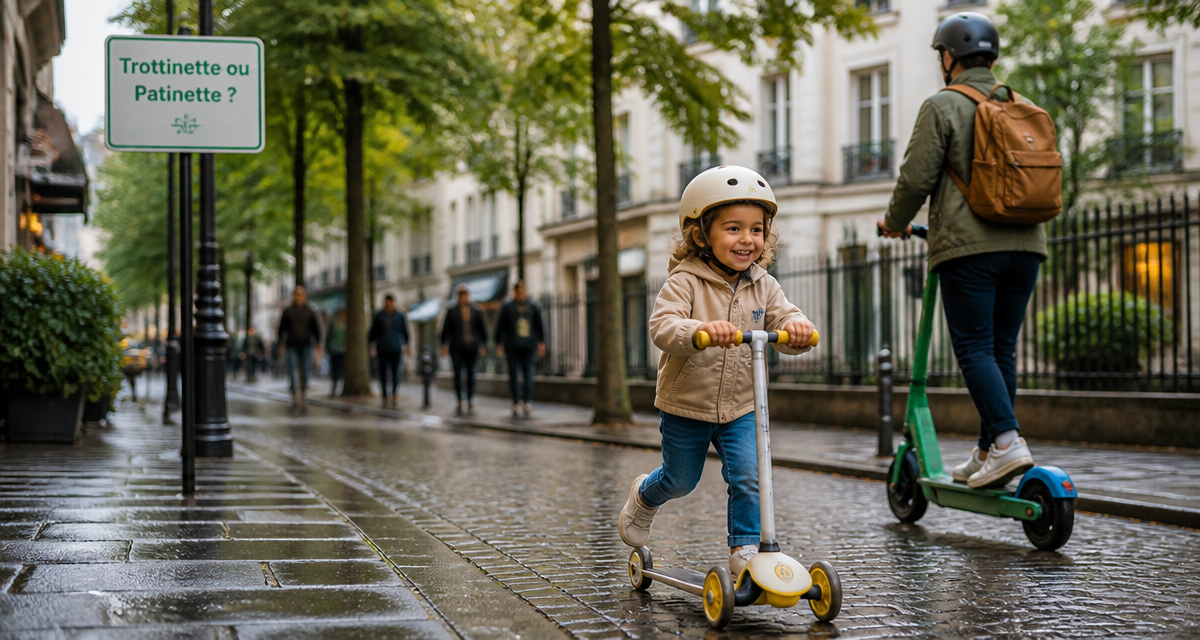 trottinette ou patinette enfant adulte rue