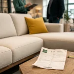 Avis sur mobilier de france : canapé et bois en showroom