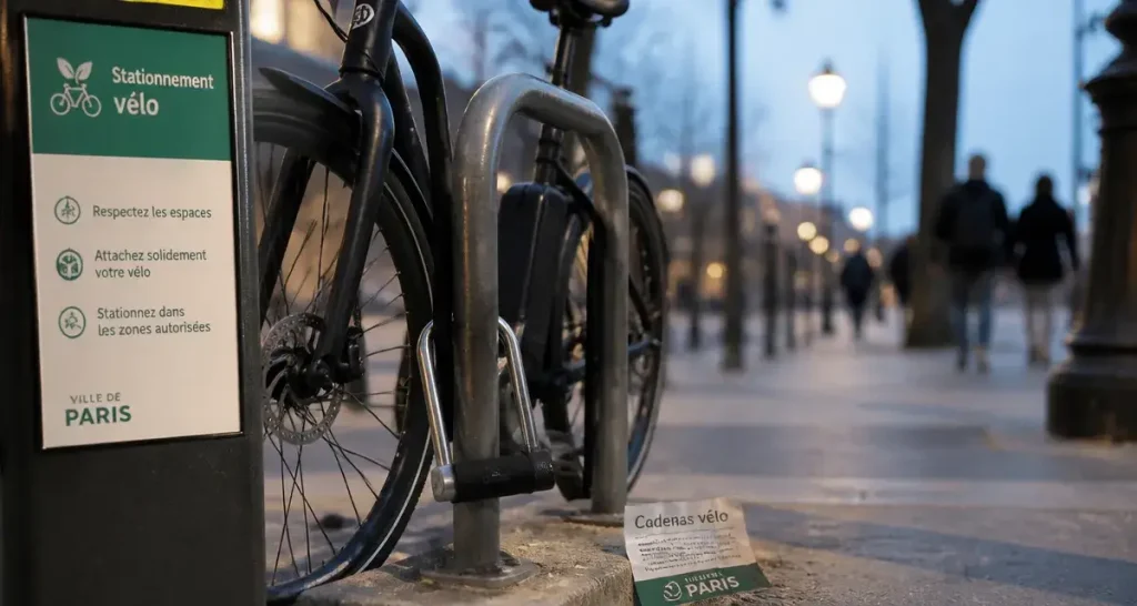 Cadenas vélo en acier trempé fixant un vélo pour le protéger des meuleuses