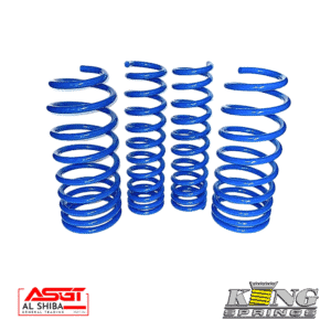 Blue coil springs for automotive suspension.