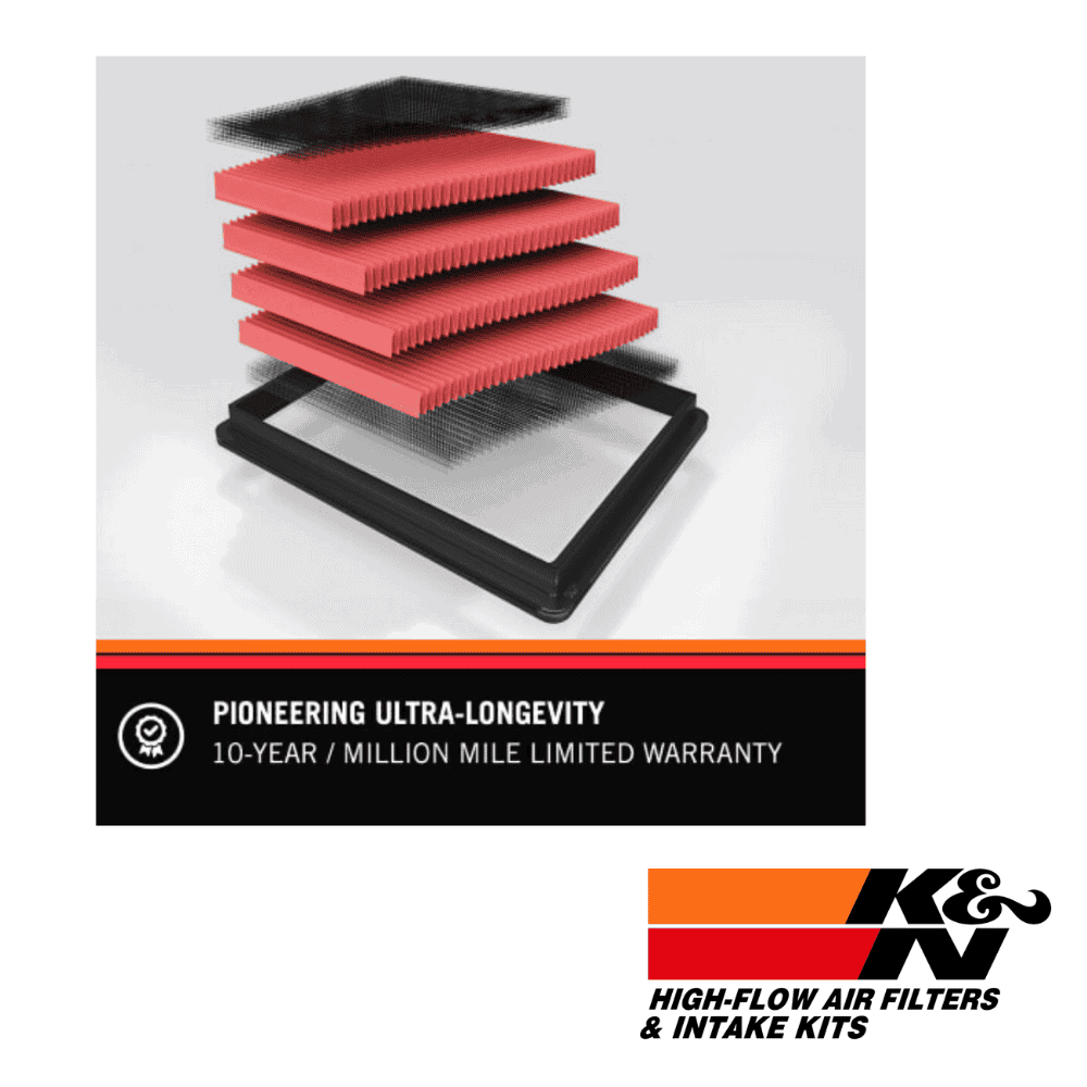 High-flow air filters and intake kits for vehicle durability and performance.